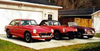 1973 MGB/GT - All done, with 1978 MGB and 1960 MGA